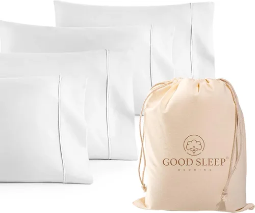 Miniatura 26 de Juego de 4 fundas de almohada estándar de 1000 hilos, 100% algodón egipcio, con algodón de fibra larga y tejido satinado, suaves y sedosas, como