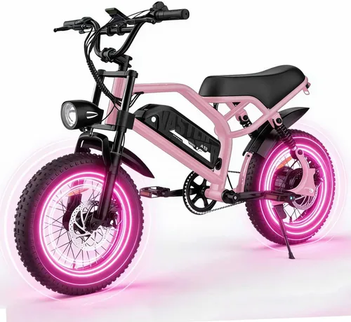 Miniatura 10 de AVDLBIKE Bicicleta eléctrica, bicicleta eléctrica de 16 pulgadas con neumáticos gruesos para adolescentes/adultos, bicicleta eléctrica pequeña