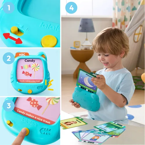 Miniatura 6 de Tarjetas parlantes educativas lalalark para niños de 3, 4, 5 años, juguetes de aprendizaje para niños con 136 palabras visuales y 64 juegos, juguete