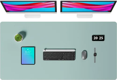 Miniatura 201 de Aothia - Protector de escritorio de cuero sintético, base para mouse, superficie antideslizante e impermeable para escribir y para laptop