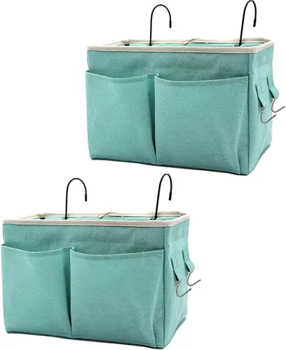 Miniatura 15 de Organizador de Mesita de Noche/Bolsa de Almacenamiento Colgante de Mesita de Noche Organizador Multifuncional para Literas Camas de Hospital Rieles