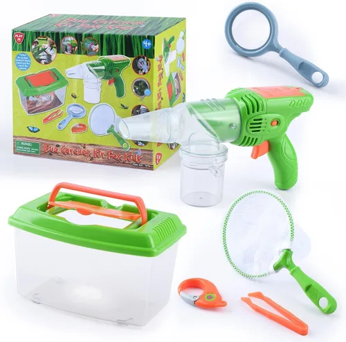 PLAY Kit para Atrapar Insectos, Juguetes al Aire Libre para Niños de 4-8 8-12 años, Aspiradora para Atrapar Insectos con Caja de Hábitat para