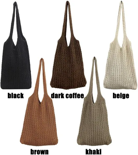Miniatura 3 de Bolso de ganchillo de la compra de gran capacidad tejido hueco bolso de punto