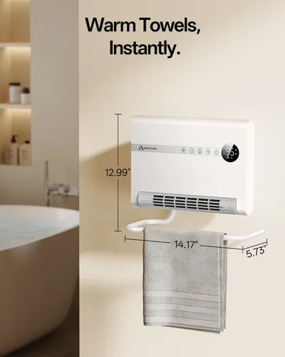 Miniatura 4 de Calentador de pared, calentador de espacio para recámara, calentadores eléctricos PTC de 1500 W de calentamiento rápido para uso en interiores