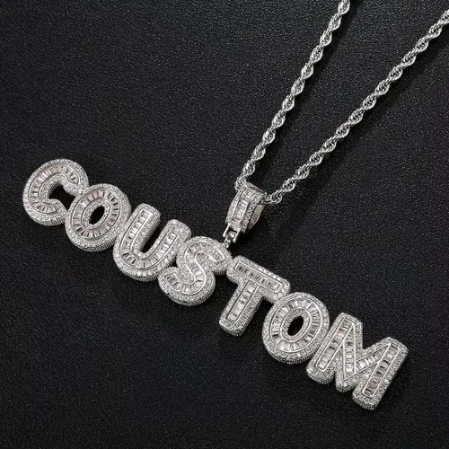 Miniatura 3 de HDMENC - Collar con nombre personalizable, colgante de letra grabada para hombres y mujeres, colgante de letra inicial con cadena, joyería dorada