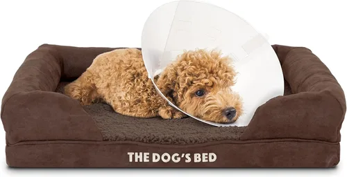 Miniatura 61 de The Dog's Bed - Cama ortopédica de espuma viscoelástica para perros medianos, colchón de soporte de alta densidad, entrada frontal baja, funda negro