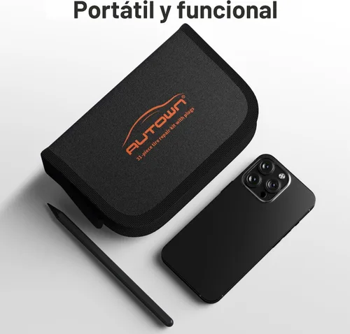 Miniatura 6 de Juego de reparación de neumáticos planos Autown con tapones, 31 piezas para reparación de pinchazos de neumáticos planos de coche, motocicleta, ATV