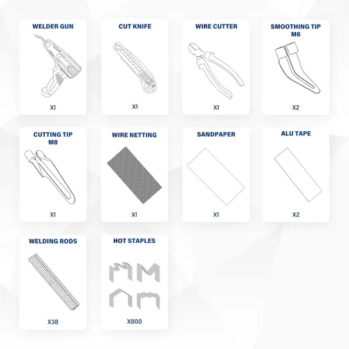 Miniatura 2 de Allturn Soldador de plástico, kit de soldadura de plástico 2 en 1, pistola de soldadura de grapas calientes, kit de reparación de parachoques