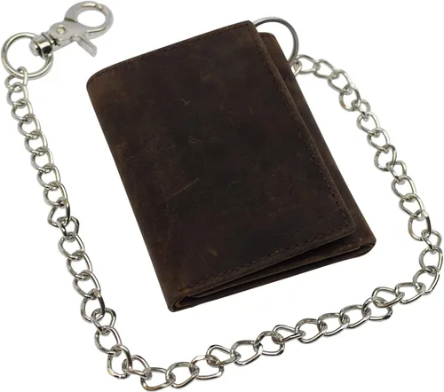 Miniatura 2 de Billetera de cuero vintage con bloqueo RFID para hombre, con cierre a presión
