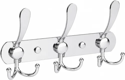 Miniatura 25 de YUNISS Perchero montado en la pared, 3 ganchos triangulares de acero inoxidable para abrigos, sombreros, batas, toallas en recibidor y entrada Negro
