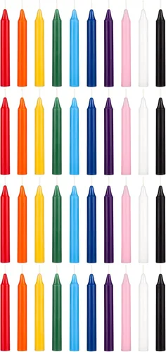 Miniatura 52 de MEGA CANDLES 20 piezas de velas cónicas mini sin perfume amarillas exquisitas, 10 cm de alto x 1 cm de diámetro, Campanas Mágicas, Encantamiento