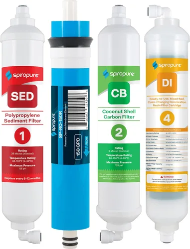 Miniatura 11 de SpiroPure SP-RO400AQD 150 GPD RO DI Sistema de filtro de agua para acuarios, arrecifes; Sistema de ósmosis inversa de encimera RO de apartamento