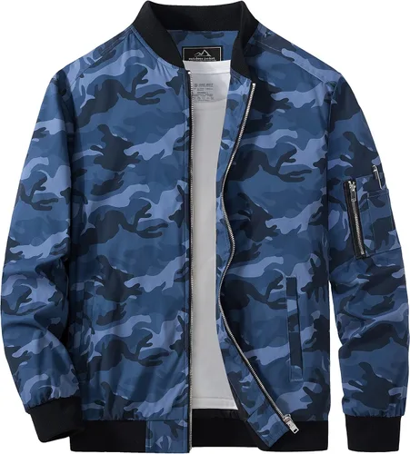 Miniatura 26 de MAGCOMSEN Chaqueta para hombre, ligera, cortavientos, chaqueta bomber resistente al viento, chaqueta casual con cremallera, abrigos ropa exterior