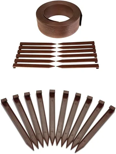 Miniatura 11 de EasyFlex Borde compuesto para excavar paisaje con estacas de anclaje, borde superior recto de 4.5 pulgadas, borde de borde de jardín, kit de 20 Negro