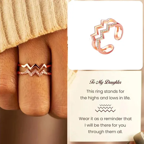 Miniatura 20 de Regalos para hija de mamá, anillo de circón de doble onda, anillos de madre e hija, artículos de moda, regalos de cumpleaños, Navidad, 2025