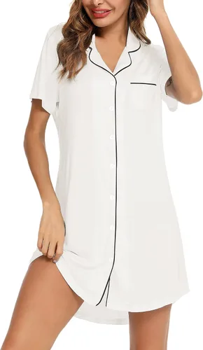 Senert Nightgowns for Women ShortLong Sleeve Sleep Shirt Button Down Night Gowns Maternity Pajamas Nursing Dress Sleepwear