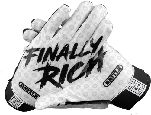 Miniatura 9 de Battle Sports - Guantes de fútbol americano para receptor abierto con dorso de mano, ultraadherentes y con agarre, antideslizantes, para adultos