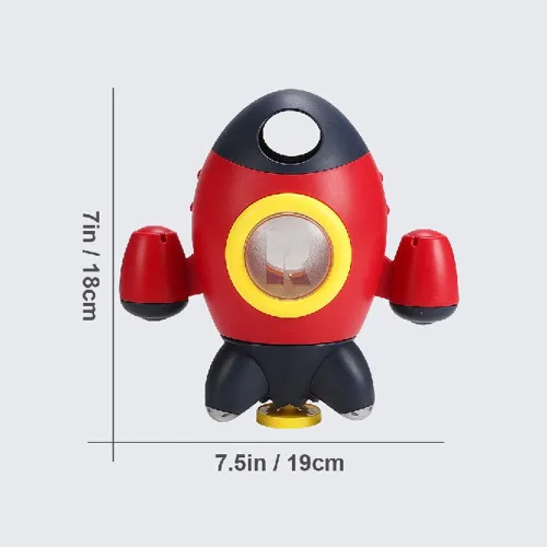 Miniatura 6 de Elovien Juguetes de Baño, Juguetes de Baño con Cohete Espacial para Niños Pequeños de 1 a 3 Años, Juguetes de Baño para Bebés que Rocían Agua