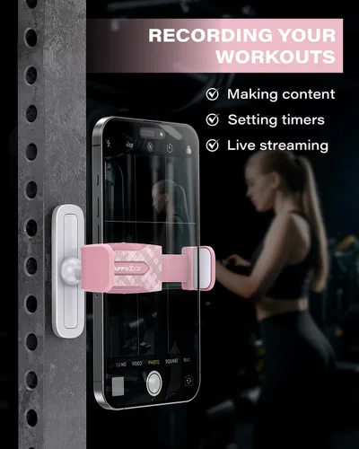 Miniatura 2 de APPS2Car Soporte magnético para teléfono de gimnasio, ajustable 360, compatible con teléfonos inteligentes de 4.7 a 6.5 pulgadas, base y junta