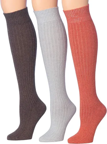 Miniatura 5 de Calcetines, de Tipi Toe, para mujer, de mezcla de lana, de media pierna, acanalados, para botas