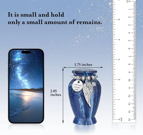 Miniatura 2 de Dletay Urnas pequeñas para cenizas humanas, recuerdo de 2.85 pulgadas, mini urna de cremación conmemorativa para mujeres y hombres, urnas funerarias