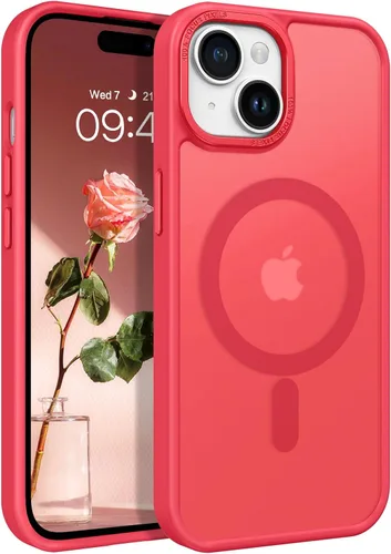 Miniatura 13 de BENTOBEN Compatible con iPhone 15 Plus, Funda de teléfono magnética translúcida mate delgada a prueba de golpes [Compatible con MagSafe] Funda