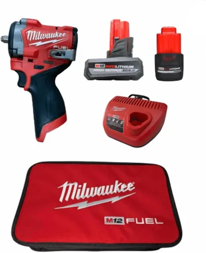 Milwaukee Electric - Kit de llave de impacto M12 FUELTRADE Stubby de 3/8