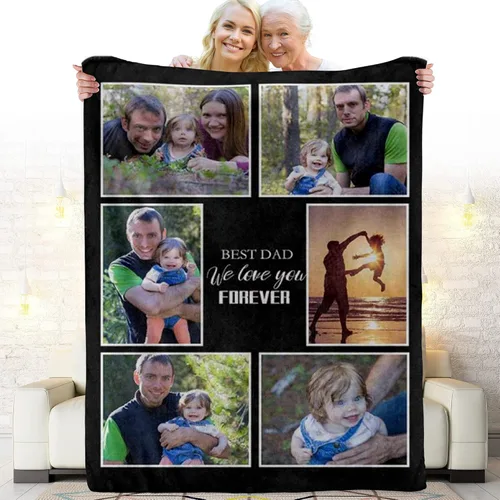 Miniatura 8 de Manta de fotos personalizada, manta con fotos personalizadas, manta personalizada, imprime tus propias fotos y texto en manta para cumpleaños