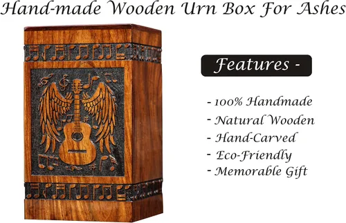 Miniatura 4 de Urna de palisandro hecha a mano, diseño de águila, urna de cremación personalizada para cenizas, grande (11 x 6, 250 pies cúbicos)