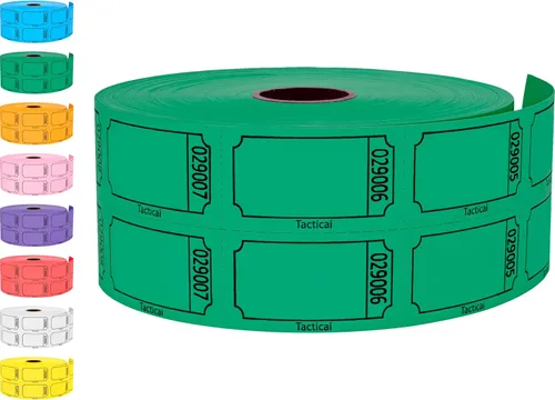 Miniatura 10 de 1000 boletos Tacticai para rifa, azul (1 de 8 colores), rollo doble, boleto para eventos, entradas, premio de clase, recaudación de fondos y premios