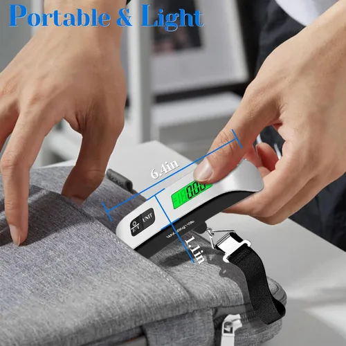 Miniatura 6 de Báscula de equipaje, báscula de equipaje de 110 libras con funciones de conmutación de 4 unidades y pantalla LED, báscula de equipaje digital