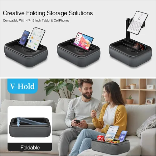Miniatura 3 de V-Hold - Soporte de almohada para tableta, soporte de almohada Kindle con cuenco para aperitivos, soporte para tablet para regazo en la cama