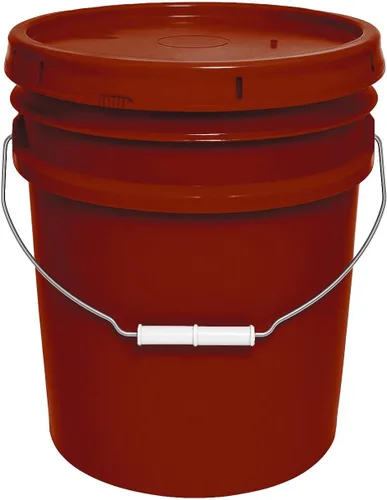 Miniatura 24 de Balde de 5 galones y tapa - Cubo resistente de 90 mil para todo uso - Fabricado en los Estados Unidos - Grado alimenticio - Plástico sin BPA - Rojo
