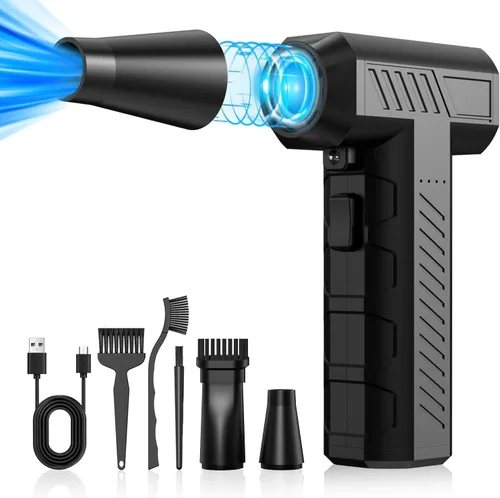 CAGIWIRU Plumero de Aire Comprimido - Soplador Mini Turbo, Ventilador Eléctrico Inalámbrico de 150000 RPM para Limpieza de Teclado y PC, Sin Lata,