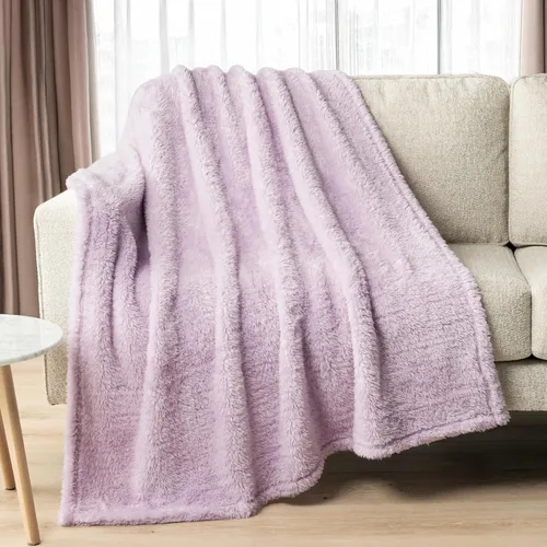 Miniatura 25 de PAVILIA - Manta de sherpa para sofá, gris esponjosa y cálida, manta de felpa suave para cama, acogedora, súper suave y ligera, manta decorativa