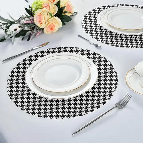 Miniatura 6 de Manteles individuales de pata de gallo con patrón de superficie para mesa de comedor, mantel individual protector de calor, mantel individual