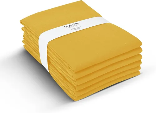 Miniatura 3 de Toallas de cocina de algodón clásico amarillo mostaza, para secar pintura en aerosol, sublimación, bordado, costura de 18 x 28 pulgadas, sin