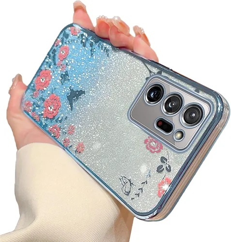 Miniatura 58 de Funda para Note 10, Galaxy Note 10 para mujer, cambio gradual con purpurina, cristal suave, TPU elegante, mariposa, floral, corazón, transparente