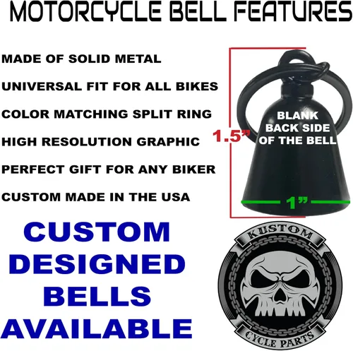 Miniatura 2 de Kustom Cycle Parts Campana de guardia de motociclista con alas de ángel de águila con urna de recuerdo y colgante de ala de ángel