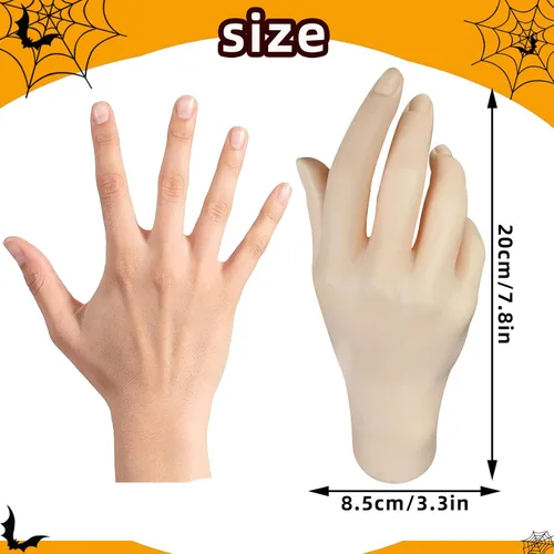 Lodou 2 piezas de decoración espeluznante de Halloween, manos realistas, manos de plástico divididas de tamaño real, manos humanas falsas, piezas de