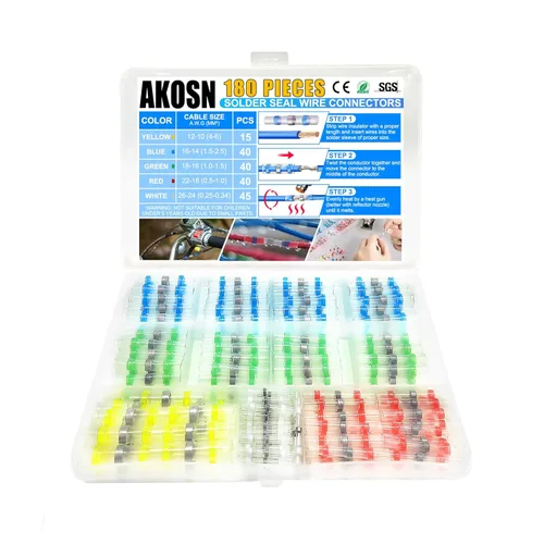 Miniatura 9 de 455 PCS Conectores de Empalme Autosoldantes Termorretráctiles, Kit de Conectores de Cable con Sellado de Soldadura, Conector de Empalme de Cable