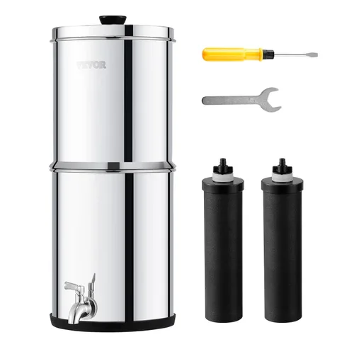 Miniatura 15 de VEVOR Sistema de filtro de agua alimentado por gravedad, sistema de sobremesa de acero inoxidable 304 de 2.25G, sistema de filtración de agua, Nivel
