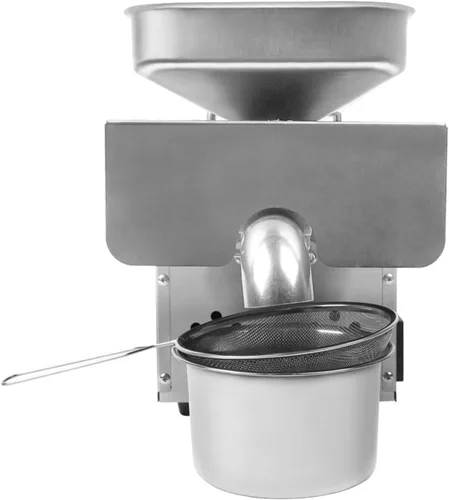 Miniatura 6 de Máquina de prensa de aceite comercial de 1500 W, expel, acero inoxidable de grado alimenticio, máquina de prensado de aceite de semillas de nueces