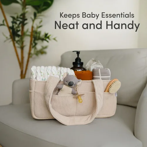 Miniatura 7 de PUTSKA Organizador de pañales para bebé para mesa de cambio – Elegante cesta de almacenamiento para guardería, artículos esenciales para recién
