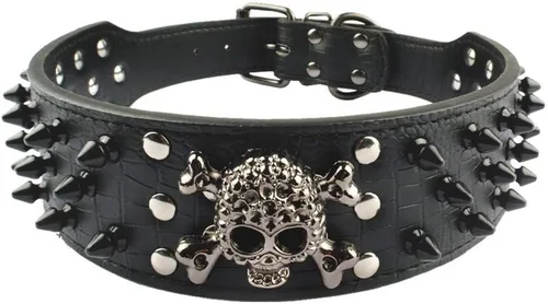 Miniatura 21 de Collar de cuero para perro, collar de perro con pinchos y tachuelas para perros medianos y grandes Pit Bull Mastiff Bully Boxer (S, rosa intenso)