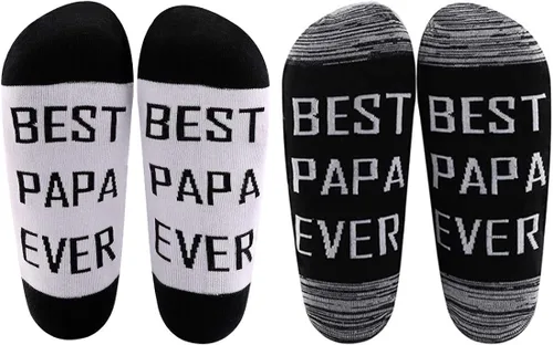 LEVLO Papa Gift Best Papa Ever - Calcetines para el día del padre, regalo para papá, tío, abuelo, regalo de cumpleaños para hombre