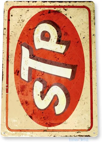Miniatura 3 de Tinworld C228 STP - Placa decorativa de metal con diseño retro rústico de gasolina