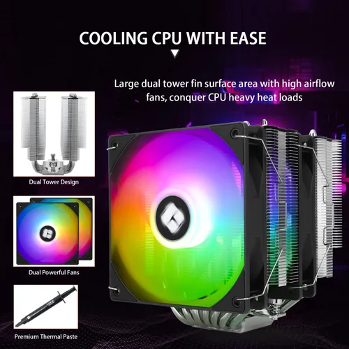 Miniatura 4 de Thermalright Phantom Spirit 120 - Enfriador de CPU, ventilador dual TL-C12B V2 PWM, 7 tubos de calor de refrigeración de CPU, con velocidad de 1500