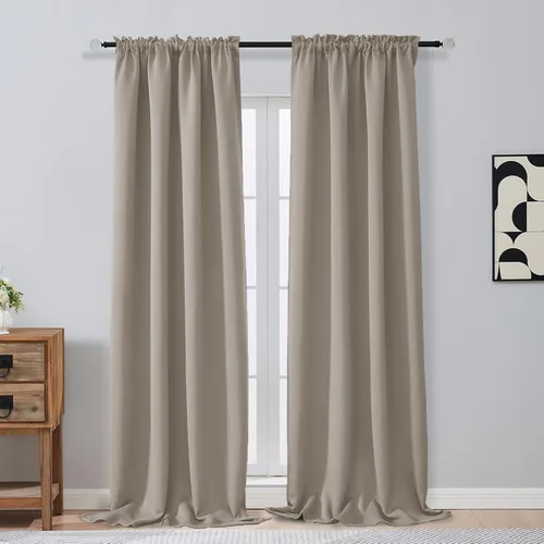 Miniatura 156 de OVZME Cortinas opacas turquesa para tratamiento de ventanas pequeñas, cortinas cortas con bloqueo de luz para ventana de cocina sobre el fregadero