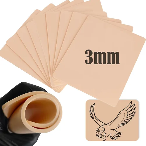 Urknall - 10 piezas de piel falsa de 0.118 in – Urknall piel falsa en blanco para práctica de tatuajes de doble cara pieles falsas tatuajes para